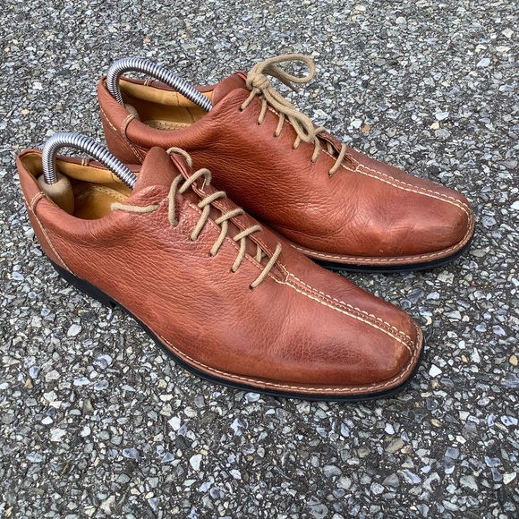 Sandro Comfort So SOFT Leather And Gel Brown Lace Up Men's 8.5D Oxford Shoe - Picture 6 of 11